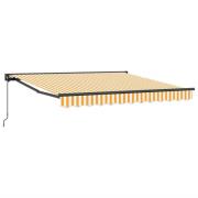 vidaXL Utfällbar markis Orange och vit 350x250 cm tyg