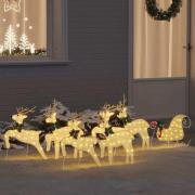 vidaXL LED Renar 7 pcs Guld tyg