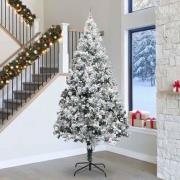 vidaXL Julgran med dekorativa strängljus Vit 300 cm PVC