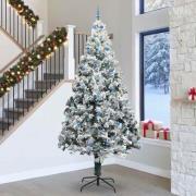 vidaXL Julgran med dekorativa strängljus Vit 300 cm PVC