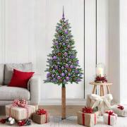 vidaXL Smal julgran med 300 LED-lampor Grön 180 cm PVC och solid furu