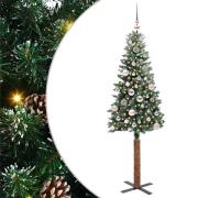 vidaXL Smal julgran med 150 LED-lampor Grön 150 cm PVC och solid furu