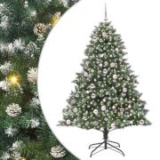 vidaXL Konstgjord julgran med 300 LED-lampor Grön 126 x 126 x 180 cm