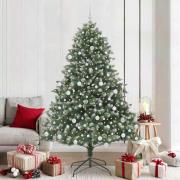 vidaXL Konstgjord julgran med 300 LED-lampor Grön 140 x 140 x 210 cm