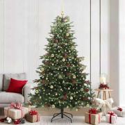 vidaXL Konstgjord julgran Grön 240 cm PVC och Metall och Plast