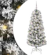vidaXL Plast Hingad Julgran med LED -remsljus 150 cm PVC