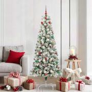 vidaXL Plast Hingad Julgran med LED -remsljus 180 cm PVC