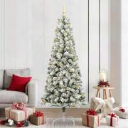 vidaXL Plast Hingad Julgran med LED -remsljus 210 cm PVC