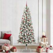 vidaXL Plast Hingad Julgran med LED -remsljus 240 cm PVC