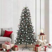 vidaXL Konstgjord julgran med 300 LED-lampor Grön 114 x 114 x 210 cm