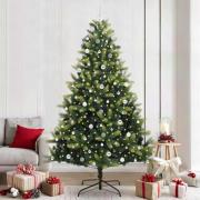 vidaXL Artificial Hinged Christmas Tree 300 LEDs Grön 240 cm
