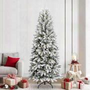 vidaXL Konstgjord julgran Vit 93 x 93 x 240 cm PVC, Plast, Stål och PE