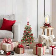 vidaXL Julgran med 150 LED-lampor med stativ Grön 65 cm PE