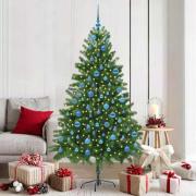 vidaXL Julgran med 300 LED-lampor med stativ Grön 180 cm PE