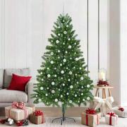 vidaXL Julgran med 300 LED-lampor med stativ Grön 210 cm PE