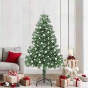 vidaXL Julgran med 300 LED-lampor med stativ Grön 210 cm PVC