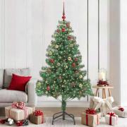 vidaXL Julgran med 300 LED-lampor med stativ Grön 210 cm PVC