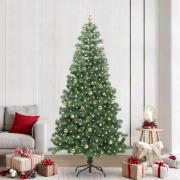 vidaXL Julgran med 300 LED-lampor med stativ Grön 240 cm PVC