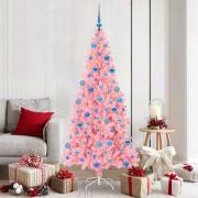 vidaXL Julgran med 300 LED-lampor med stativ Rosa 180 cm PVC