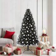 vidaXL Julgran med 300 LED-lampor med stativ Svart 180 cm PVC
