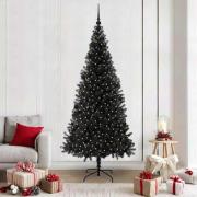 vidaXL Julgran med 300 LED-lampor med stativ Svart 210 cm PVC