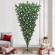 vidaXL Upp-och-ned konstrosett med bollar med stativ Grön 240 cm PVC