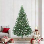 vidaXL Konstgjord Förbelyst Julgran med 300 LED-lampor Grön 240 cm PVC