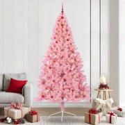 vidaXL Konstgjord Förbelyst Julgran med 300 LED-lampor Rosa 240 cm PVC
