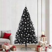 vidaXL Konstgjord Förbelyst Julgran Svart 240 cm PVC