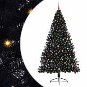 vidaXL Konstgjord Förbelyst Julgran Svart 240 cm PVC