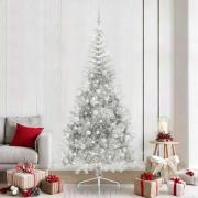 vidaXL Konstgjord Förbelyst Julgran Silver 240 cm PET