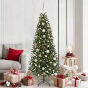 vidaXL Konstgjord julgran med 300 LED-lampor Grön 180 cm PE och PVC