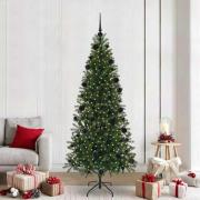 vidaXL Konstgjord julgran med 300 LED-lampor Grön 210 cm PE och PVC