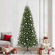 vidaXL Konstgjord julgran med 300 LED-lampor Grön 240 cm PE och PVC
