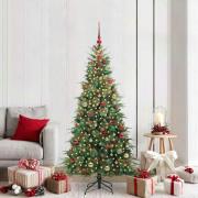 vidaXL Plast Hingad Julgran med 300 LED-lampor Grön 180 cm PE och PVC