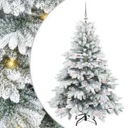 vidaXL Konstgjord julgran med 150 LED-lampor Grön 150 cm PE och PVC
