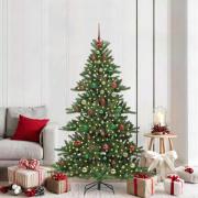 vidaXL Plast Hingad Julgran med 300 LED-lampor med stativ 180 cm PVC