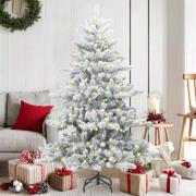 vidaXL Plast Hingad Julgran med 150 LED-lampor med stativ 150 cm PVC