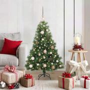 vidaXL Konstgjord julgran med 150 LED-lampor Grön 120 cm PE och PVC