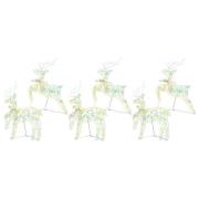 vidaXL LED Renar med 180 LED-lampor 6 pcs Flerfärgad PET