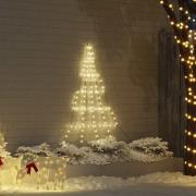 vidaXL LED Julgran med 112 LED-lampor Varmvit 182 cm Metall