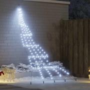 vidaXL LED Julgran med 168 LED-lampor Kallvit 306 cm Metall