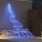 vidaXL LED Julgran med 168 LED-lampor med jordspikar Blå 306 cm Metall