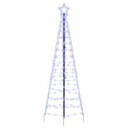 vidaXL LED Julgran med markspikar med 390 LED-lampor Blå 250 cm Järn