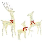vidaXL Renfamilj 3 pcs Varmvit 67 x 26 x 127 cm PET