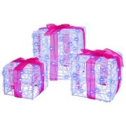 vidaXL Presentlåda med 60 LED-lampor 3 pcs Blå 20 x 20 x 20 cm Akryl