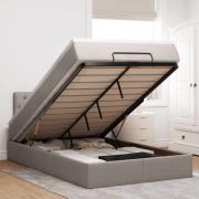 vidaXL Ottoman sängram med madrass taupe 120x200 cm tyg