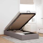 vidaXL Ottoman sängram utan madrass taupe 90x190 cm tyg