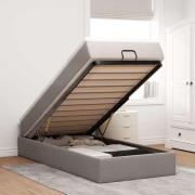 vidaXL Ottoman sängram med madrass taupe 90x200 cm tyg