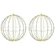 vidaXL Ball med 384 LED-lampor 2 pcs Varmvit 60 cm Metall